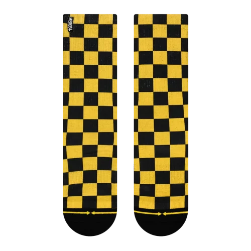 Merge4 Skateboard Socks - Gold Checker