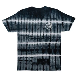 Dark blue and gray tie-dye T-shirt with a small Santa Cruz logo on the left chest area